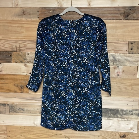 Banana Republic size 00 Petite Blue Sheath Long Sleeve Crew Neck Mini Dress - Picture 9 of 9